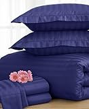 Egyptian Bedding 800 Thread Count Egyptian Cotton Sheet Set, King, Navy Stripe