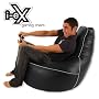 i-eX � Gaming Chair -Faux Leather - Man Size Gaming Bean Bag - Great for a Gamer (Steel/Black)
