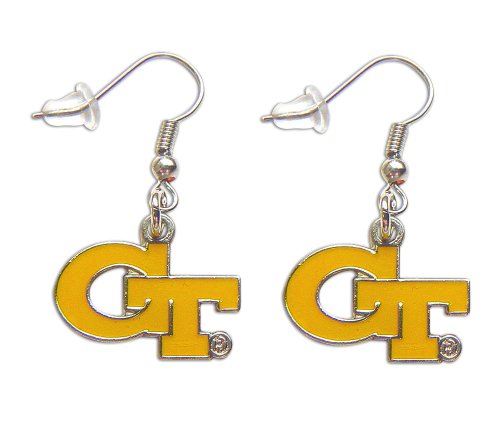 Georgia Tech Yellow Jackets Dangle Logo Earring Charm Set - 3/4 by 1/2 NCAA