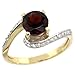 14k Gold Swirl Engagement Garnet Ring w/ 0.24