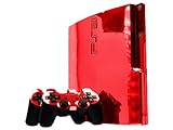 Sony PlayStation 3 Slim Skin (PS3 Slim) - NEW - RED CHROME MIRROR system skins faceplate decal mod