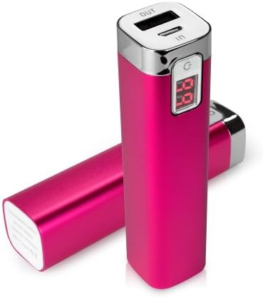 BoxWave Rejuva Power Pack OnePlus One Power Bank - Universal, Portable 2600 mAh Rechargeable Li-ion OnePlus One Battery Charger/Power Bank with Backlit Digital LED Power Display and 2 Built In High Output USB Ports (Cosmo Pink)