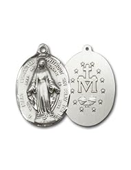 Highest Quality Vintage Die .925 Solid Sterling Silver Miraculous Medal Virgin Mary Immaculate Conception Rare Unique Vatican Commissioned 100 Year Old Design Relic Catholic Icon Religious Jewelry Protection Protector Charm New NWT