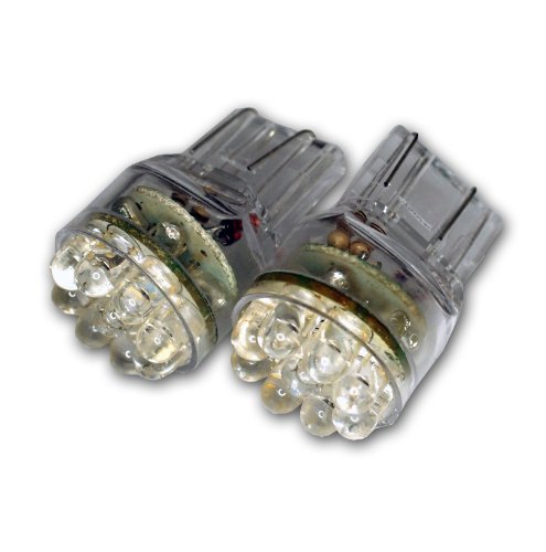 TuningPros LEDRS-T20-R15 Rear Signal LED Light Bulbs T20 Wedge, 15 LED Red 2-pc Set