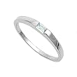 Sterling Silver Baby Ring with Aquamarine CZ - 2mm Band Width - 1mm Face Height - Sizes: 1-4 Sterling Silver Baby Ring with Aquamarine CZ - 2mm Band Width - 1mm Face Height - Sizes: 1-4
