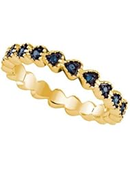 0.23CTW BLUE DIAMOND MICRO-PAVE RING