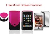 2Tone (Pink + Black) Rubberized HARD CASE FOR APPLE IPOD TOUCH ITOUCH 2nd 3rd GEN 2G/3G 8GB, 16GB, 32GB, 64GB + Free Mirror Screen Protector