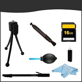Deluxe Accessory Bundle Kit #2 for Pentax K-30 Weather-Sealed 16 MP CMOS Digital SLR includes (Mini Tripod, Lens Cleaning Pen, Dust Blower, 16GB SD Card, Monopod, Cleaning Kit)