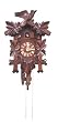 German Carved Chalet Clock Walnut Finish German Carved Chalet Clock Walnut Finish