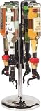 Black & Silver Large 4-Bottle Liquor Dispenser