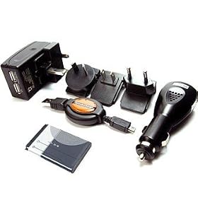 UltimateAddons Worldwide Travel Charging Kit with Emergency Battery Plug for Samsung Galaxy S2 S II 2 i9100