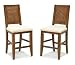 24"H Counter Height Chair with Woven Cane Design in Soft Mahogany Finish