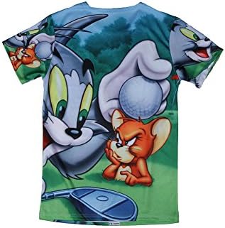 Libys Boys Girls Animation Cartoon Theme Print 3D Cute Kid T-shirts (S(6-9yr), tom-and-jerry)