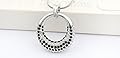 Drunk Wind Circle Classical Style Diamond Accented Fashion Black Lover Necklace