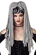 Goth Costume Silver and Black Shimmer Wig