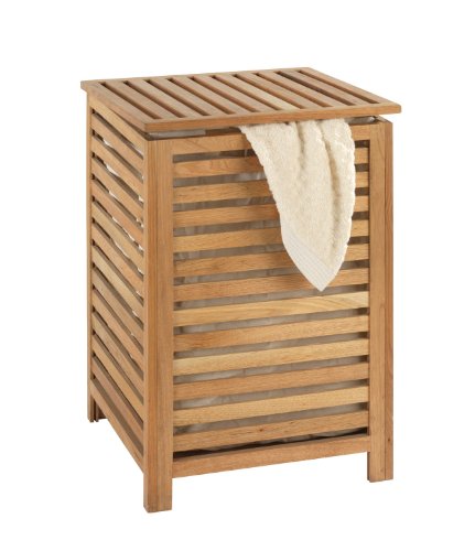 Wenko 18620100 W&auml;schetruhe Norway - Walnussholz, 45 x 65 x 45 cm