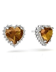 Genuine Citrine 14kt White Gold Earrings
