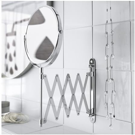 Wall Mount Shaving Make up Bath Bathroom Magnifying Mirror Stainless Steel
