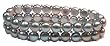 2 Rows of Fresh Water Metallic Blue Colored Pearls with Sterling Silver