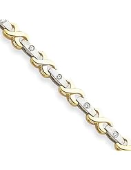 14k Two-tone A Diamond tennis bracelet Diamond quality A (I2 clarity, I-J color)