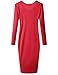 Doublju Womens Longsleeve Strech Slim Fit Cut Out shoulder Midi Dress