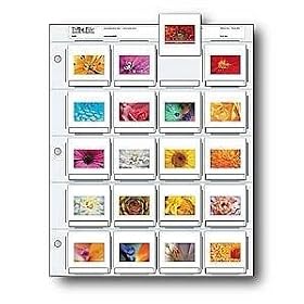 Archival 35mm Slide Pages Holds Twenty 2 x 2 Mounted Transparencies, Top Loading, Pack of 25