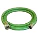 Abbott Rubber PVC Suction Hose Assembly, Green, 1-1/2" Female Cam and Groove X Male NPT , 70 psi Max Pressure, 25' Length, 1-1/2" ID