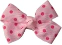Posies Accessories Bitty Grosgrain Pearl Pink with Hot Pink Polka Dots Hair Bow