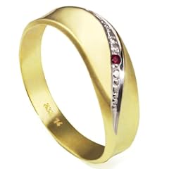 Goldmaid Damen-Ring Bicolor Gold 333 1 RubinLinie Gr. 54 Pr R797GG54