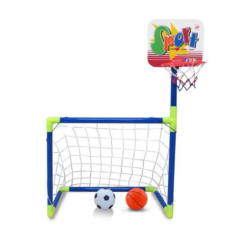 GOGO Toy Soccer Goal & Basketball Stand, 2-in-1 Sports Set