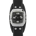 Mossimo® AnaDigi Silvertone Cuff Watch - Black Band