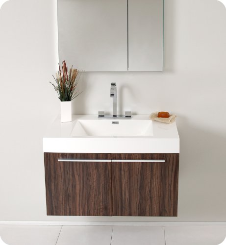 Walnut Modern Bathroom Vanity with Medicine Cabinet FVN8090GW: 35.5W x 19.75D x 25.75H 41F0FVQ8wpL Walnut Modern Bathroom Vanity with Medicine Cabinet FVN8090GW: 35.5W x 19.75D x 25.75H