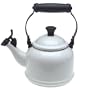 Le Creuset Enamel-on-Steel Demi 1-1/4-Quart Teakettle, White