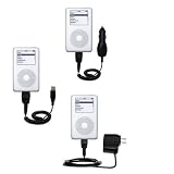 Deluxe Kit for the Apple iPod 4G 20GB includes a USB cable with Car and Wall Charger - Gomadic Brand w/ TipExchange Technology