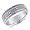 14K White Gold Men's Diamond Accented Textured Band Ring Size 8