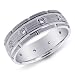 14K White Gold Diamond Accented Textured Band Ring