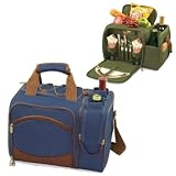 Picnic Shoulder Pack Tote Malibu Set For 2 in Vista Blue by Picnic Time