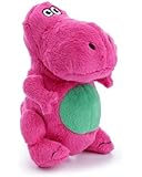 goDog Dinos T-Rex Tough Plush Dog Toy with Chew Guard Technology, Pink, Large