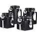 Oggi EZ Grip Handle Ceramic 4 Piece Canister Set, Black