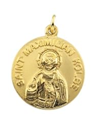 14K Yellow Gold 19.50 mm St. Max Kolbe Medal