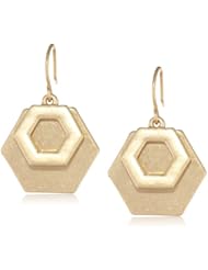 Kenneth Cole New York "Modern Status" Gold Geometric Double Drop Earrings