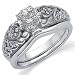 0.07 Ct.T.W. Round Brilliant Diamond Platinum Engagement Ring, Semi-Mount Setting (without Center Stone)