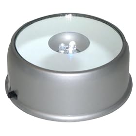 Illuminated Mirror Top Display Base Enhances Glass, Porcelain and Other Collectibles (Pkg/2)