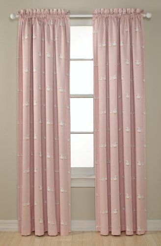 Lightcatcher Baby Ducks  54-inch-by-63-inch Single Panel Blackout Thermal , Baby Pink