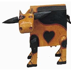 All Natural Handmade Money Bank - Cow