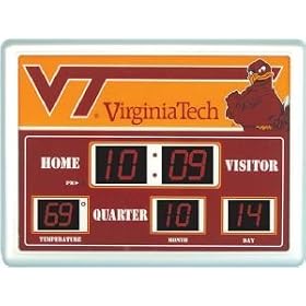 Virginia Tech Hokies NCAA Scoreboard Clock and Thermometer (8.25x12.25)