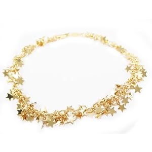 Beautiful 22k Gold Layered (24kgl) Many Stars Anklet/Bracelet LIFETIME WARRANTY! Comes Gift Boxed