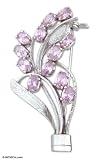 Brooch, 'Pink Gladiola' 1 W 2.2 L