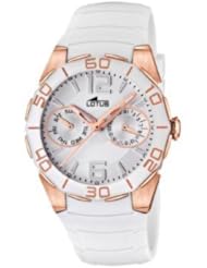 Lotus Womens Quartz Watch with White Dial Analogue Display and White Rubber Strap 15862/1