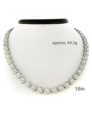 Ladies Sterling Silver White CZ Necklace 44.2g